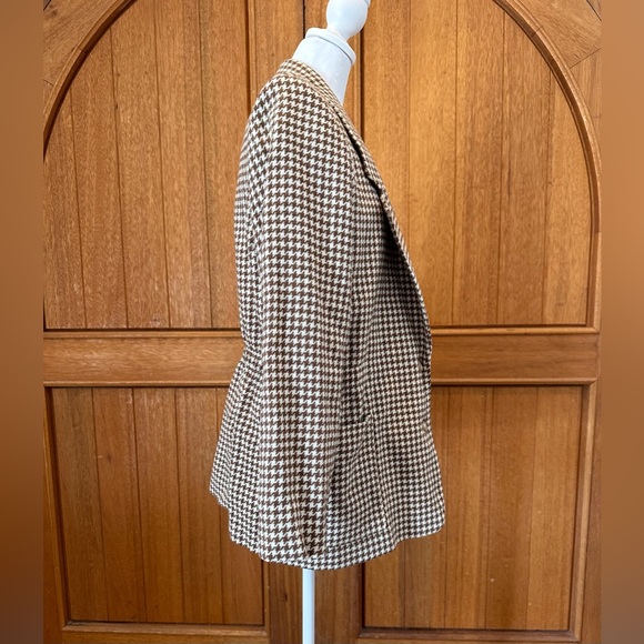 Worthington Brown and white Houndstooth Blazer size 14 - Picture 3 of 7